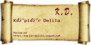 Káplár Delila névjegykártya